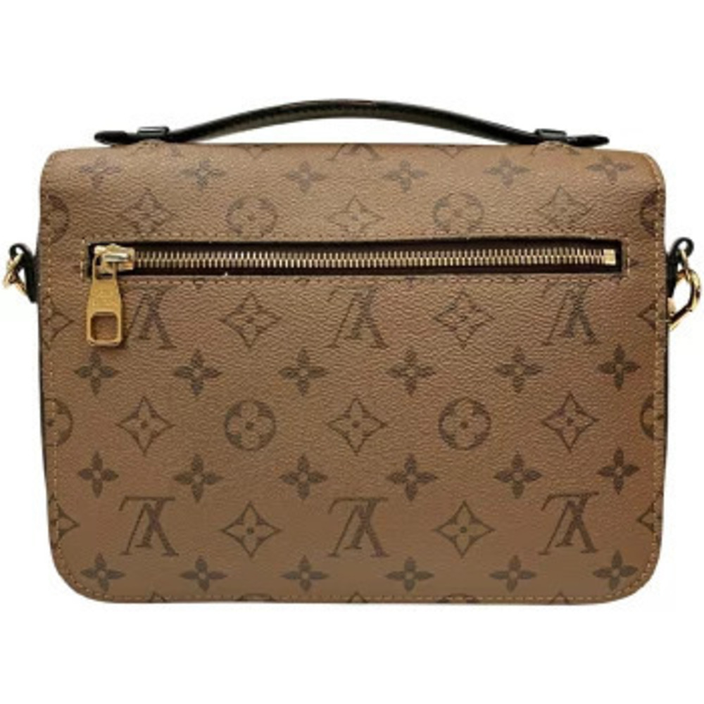 Louis Vuitton Shoulder Leather Brown Bag Metis Handbag Reverse Monogram